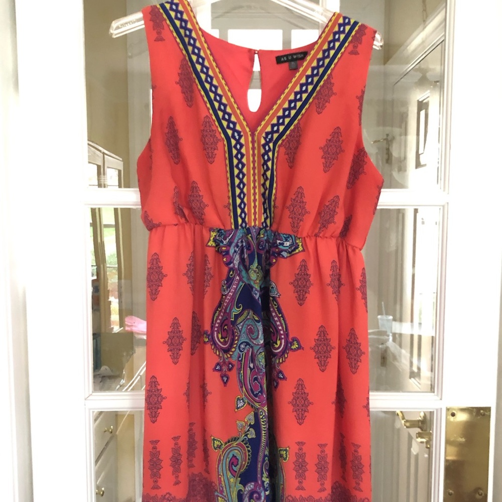 Belk printed coral dress